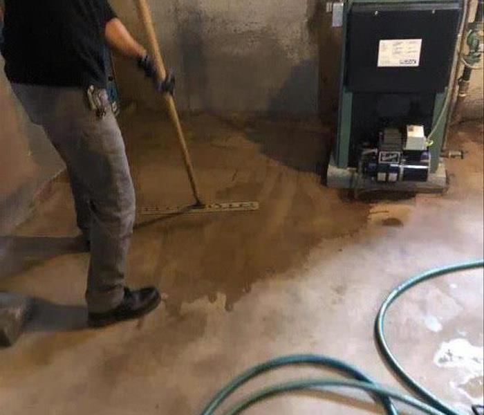 Cleaning up water in a basement area